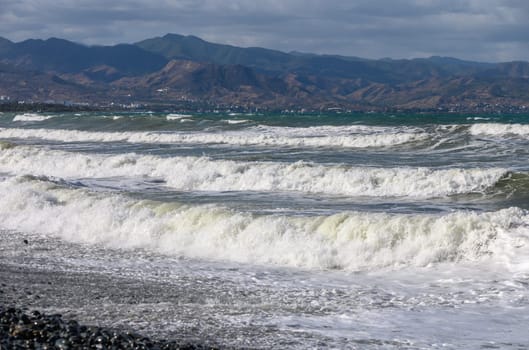 view of the Mediterranean Sea and the mountains of Cyprus during a storm 9