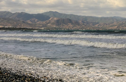 view of the Mediterranean Sea and the mountains of Cyprus during a storm 7