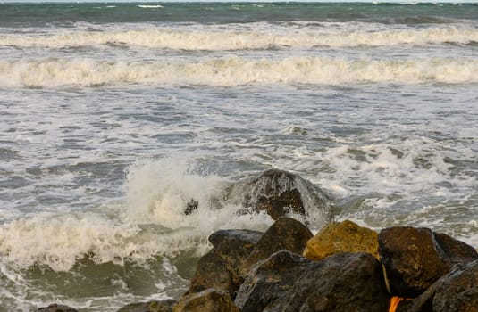 waves on the Mediterranean Sea of ​​Cyprus during a storm 1