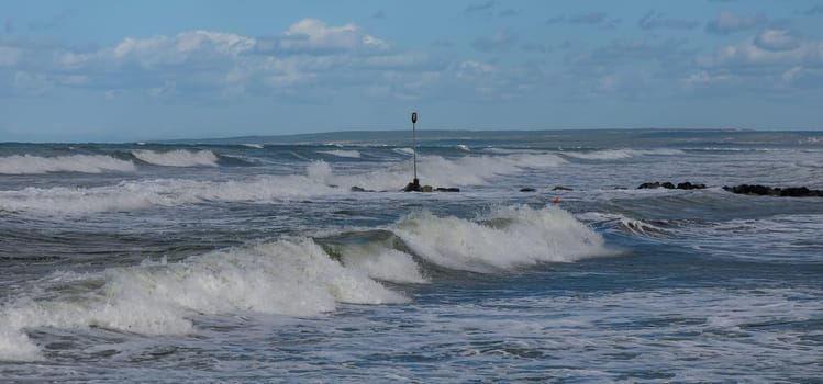 waves of the Mediterranean sea in winter on the island of Cyprus 22