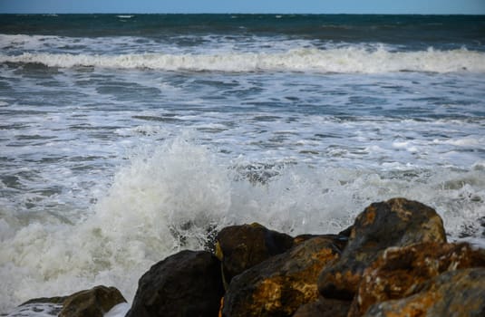 waves on the Mediterranean Sea of ​​Cyprus during a storm 6