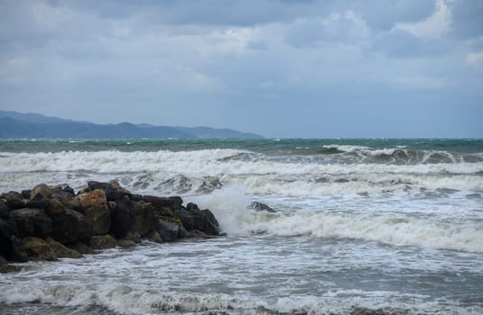 waves on the Mediterranean Sea of ​​Cyprus during a storm10