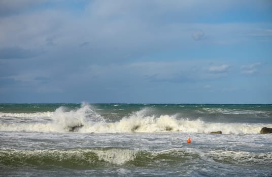 waves on the Mediterranean Sea of ​​Cyprus during a storm 20