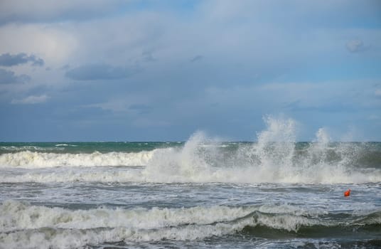 waves on the Mediterranean Sea of ​​Cyprus during a storm 13