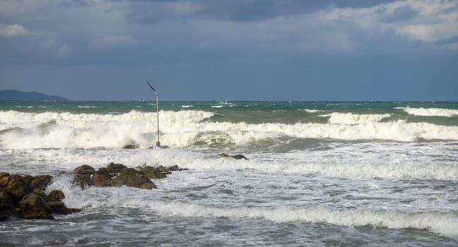 waves on the Mediterranean Sea of ​​Cyprus during a storm 18