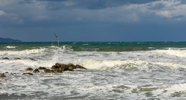 waves on the Mediterranean Sea of ​​Cyprus during a storm 17