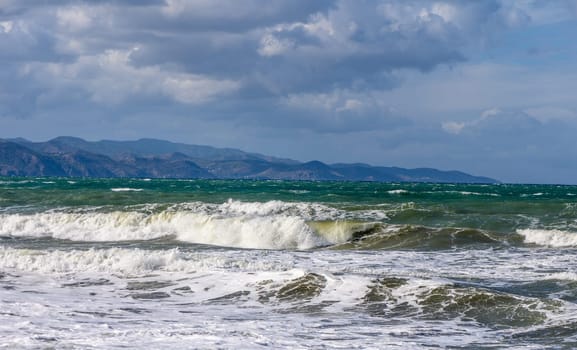 view of the Mediterranean Sea and the mountains of Cyprus during a storm 2