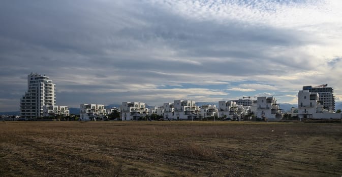 residential complex with white houses and villas on the Mediterranean coast