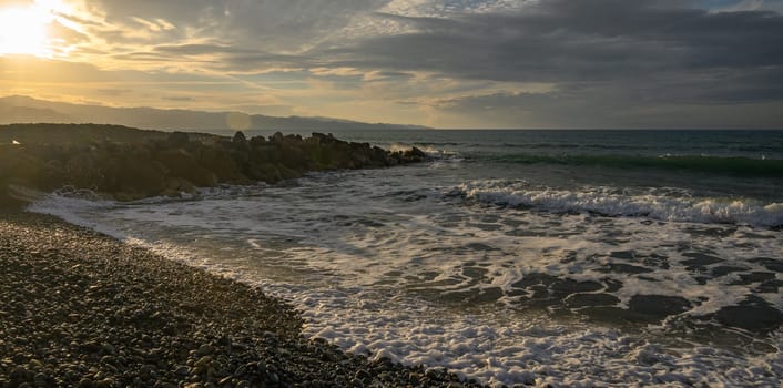 evening sun over mountains and Mediterranean sea 8