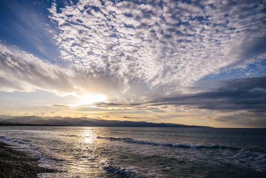 evening sun over mountains and Mediterranean sea 12