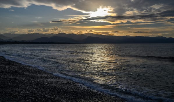 evening sun over mountains and Mediterranean sea 20