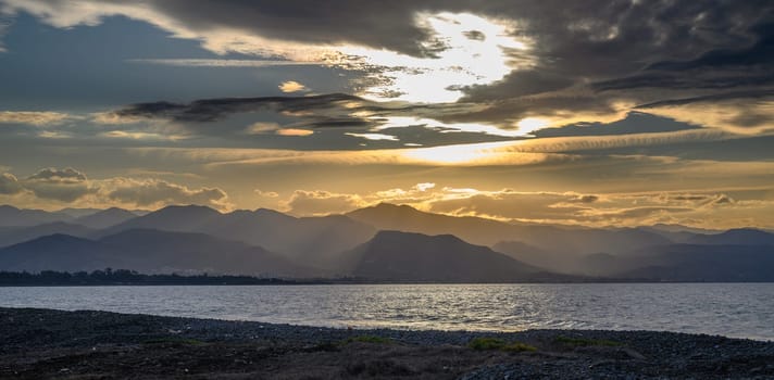 evening sun over mountains and Mediterranean sea 31