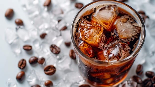 cold coffee with milk in a glass. Selective focus. nature.