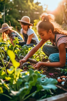 people plant plants and flowers in the garden. Selective focus. nature.