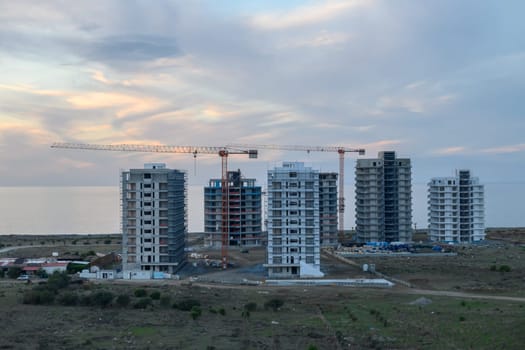 view from the roof of a new residential complex under construction