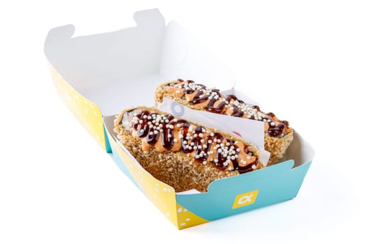 sushi burgers in a box for food delivery site