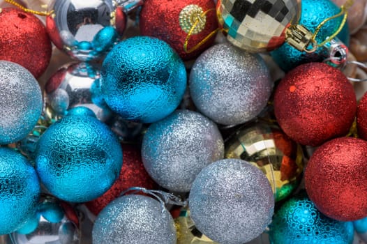 multi-colored Christmas tree decorations as a background 4