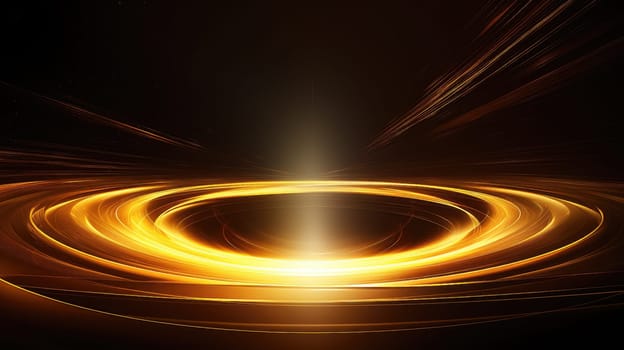 Abstract golden ring on black background AI