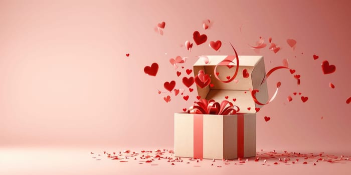a gift box of romantic love on the valentines day pragma