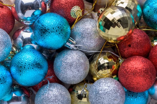 multi-colored Christmas tree decorations as a background 7