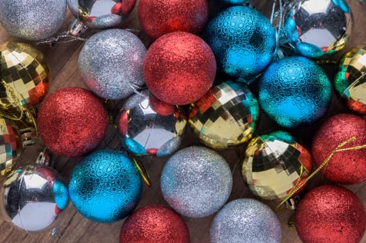 multi-colored Christmas tree decorations as a background 8