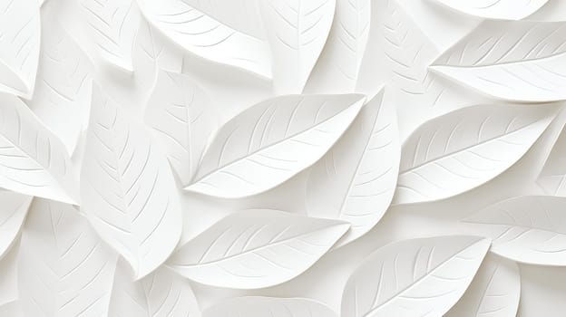 White geometric leaves 3d tiles texture background AI