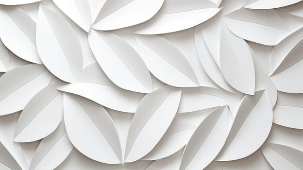 White geometric leaves 3d tiles texture background AI