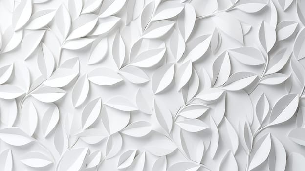 White geometric leaves 3d tiles texture background AI