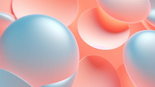 3D abstract circle background, combination of harmonious shapes in pastel tones AI