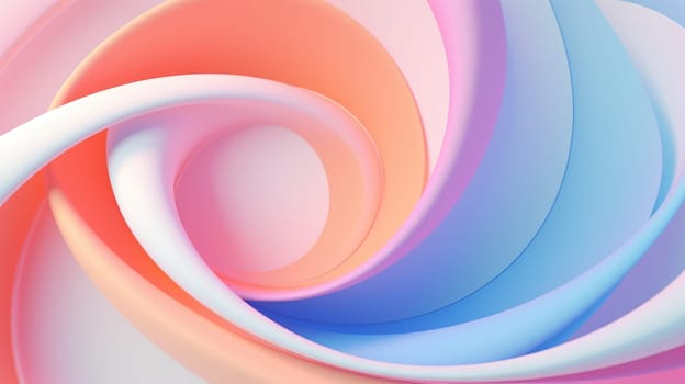 3D abstract circle background, combination of harmonious shapes in pastel tones AI