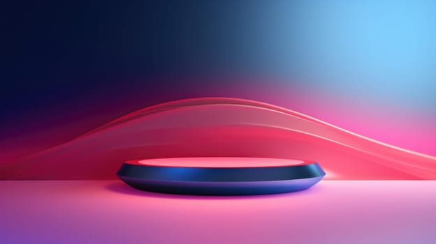 Abstract background with neon light. Backdrop for product presentation AI