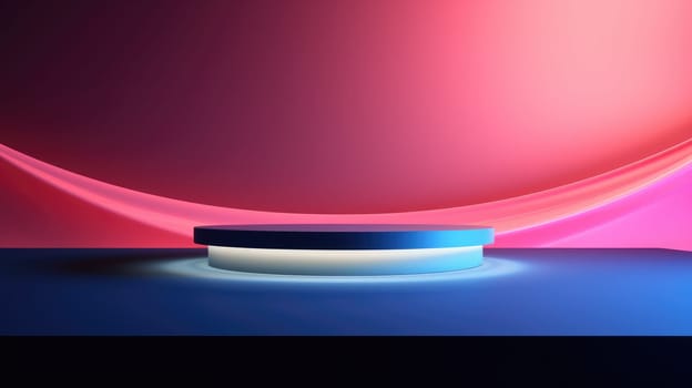 Abstract background with neon light. Backdrop for product presentation AI