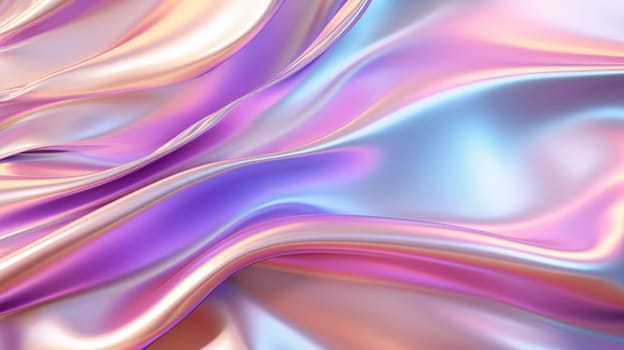 Abstract trendy holographic textile background. Blurred rainbow light refraction texture overlay effect AI