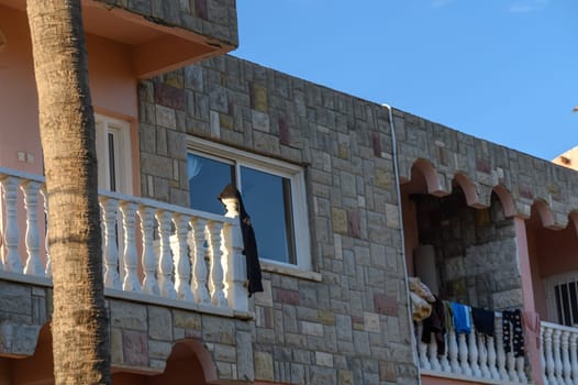 house with a balcony in a village in Cyprus