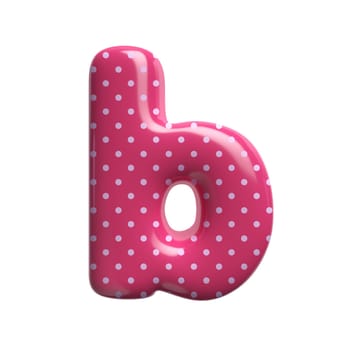 Polka dot letter B - Small 3d pink retro font isolated on white background. This alphabet is perfect for creative illustrations related but not limited to Fashion, retro design, decoration...
