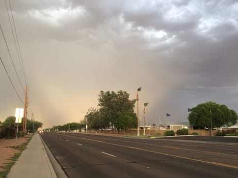 Afternoon Storm with Dramatic Sky in Apache Junction, Arizona. High quality photo