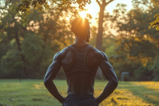 Woman at park. fitness, sport and healthy lifestyle. Generative AI.