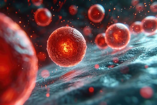 Blood cell. Medical science concept. Generative AI.
