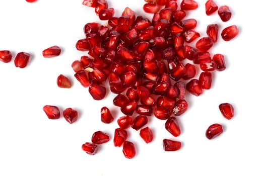 juicy pomegranate seeds on white background 6