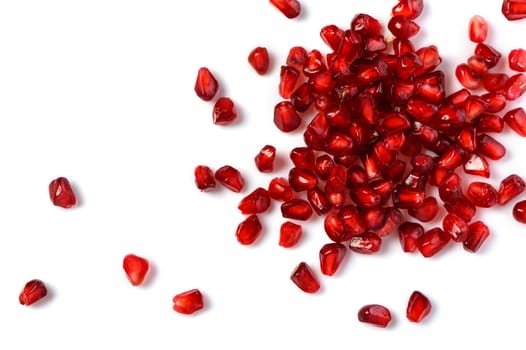 juicy pomegranate seeds on white background 7