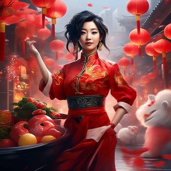 Girl Wishing You a Happy Chinese New Year