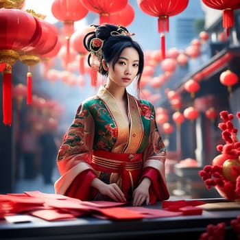 Girl Wishing You a Happy Chinese New Year