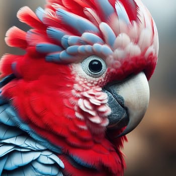 Parrot in the tropical forest. Generative AI. High quality photo