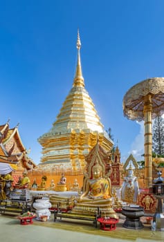 Majestic Wat Phra That Doi Suthep on the mountain top in Chiang Mai, Thailand.