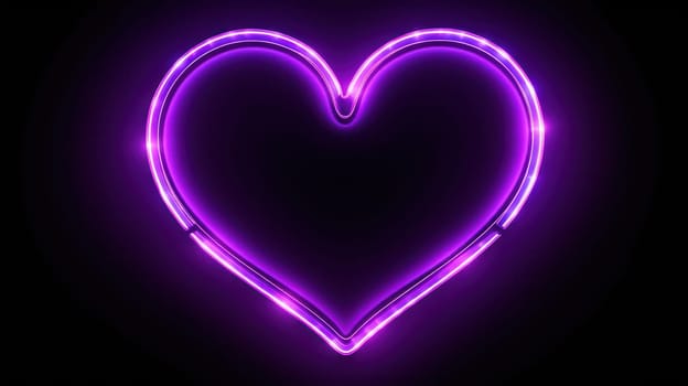 Love's Glowing Heart: A Neon Symbol of Passion and Romance on a Bright Pink Background