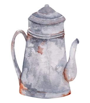 Hand-Painted Watercolor Of An Antique Jug Is A digital Illustration