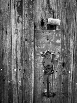 Old wooden house door, France, High quality photo