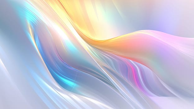 Abstract holographic waves on the iridescent background. Generated AI