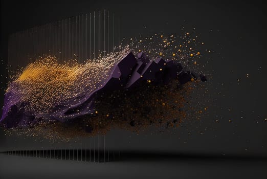 Abstract data graph concept with data clusters and particles. Digital sorting and management concept for business and finance. Generated AI