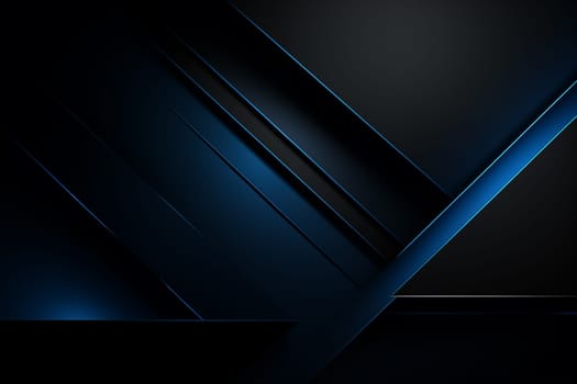 Modern black blue abstract background. Minimal. Color gradient. Dark. Web banner. Geometric shape. 3d effect. Lines stripes triangles. Design. Futuristic. Cut paper or metal effect. Luxury. High quality photo